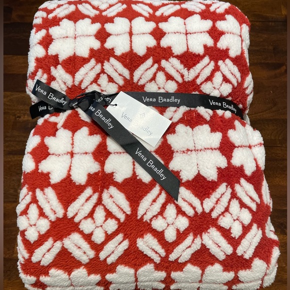 Vera Bradley Star Intarsia Red Throw Blanket - Picture 1 of 5